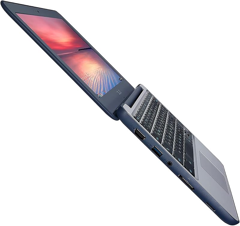 ASUS Chromebook C202SA-YS02 11.6" Ruggedized and Water Resistant Design with 180 Degree (Intel Celeron 4 GB, 16GB eMMC, Dark Blue, Silver) image 2