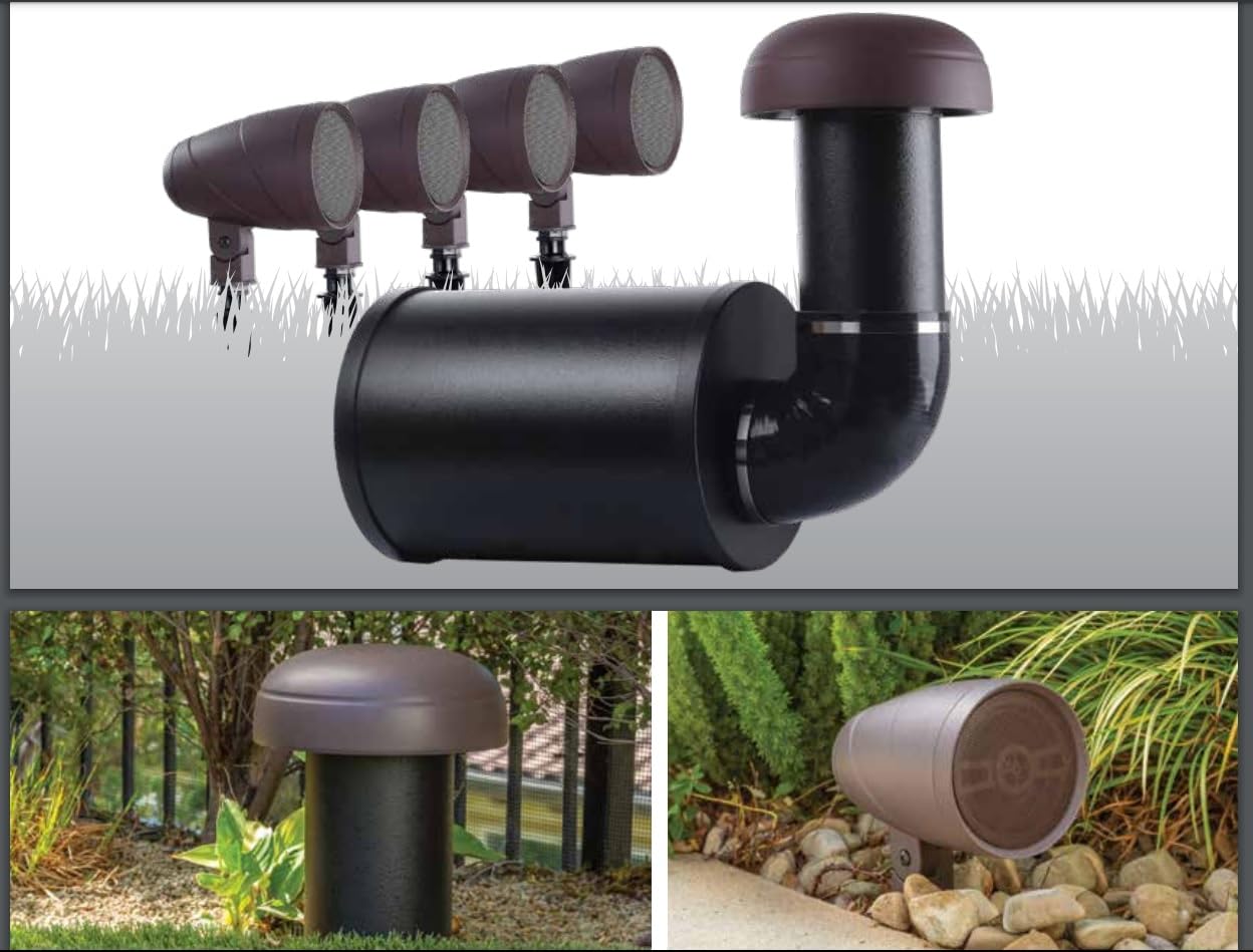 Sound by Vista SBV-10-4 Outdoor Audio Speaker Subwoofer Set (4X Landscape Speakers and Mounts, 1x Subwoofer)