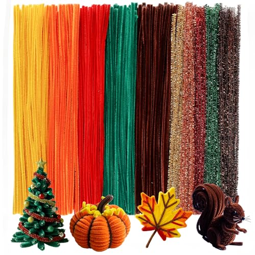 Image of Caydo 200 Pieces Autumn Color Pipe Cleaners, 10 Colors