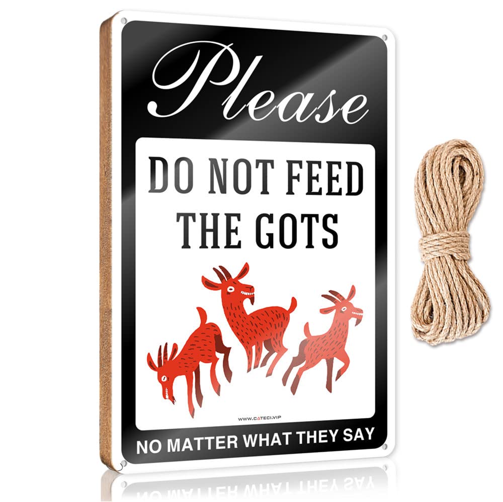 DTHA Friend Signs For Home Decor Please Don’T Feed The Goats, No Matter What They Say Wooden Sign Fall Wall Decor Lake House Decor(20X30CM)