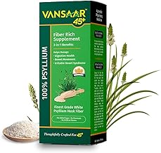 Vansaar 45+ Isabgol Fiber Rich Supplement | 100% Natural Psyllium Husk | Effective Relief from Constipation & Bloating | Promotes Digestive Health & Bowel Regularity – 90g