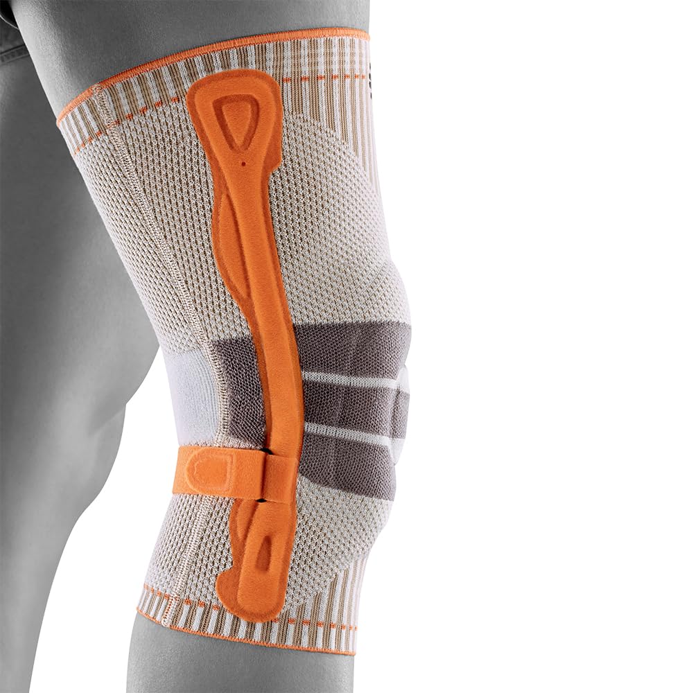 BAUERFEIND Kniebandage zum Wandern „Outdoor Knee Support“, 1 Unisex Wanderbandage zur Wanderausrüstung, Rechts & Links tragbar, Individuell einstellbarer Strap, Merino Wolle