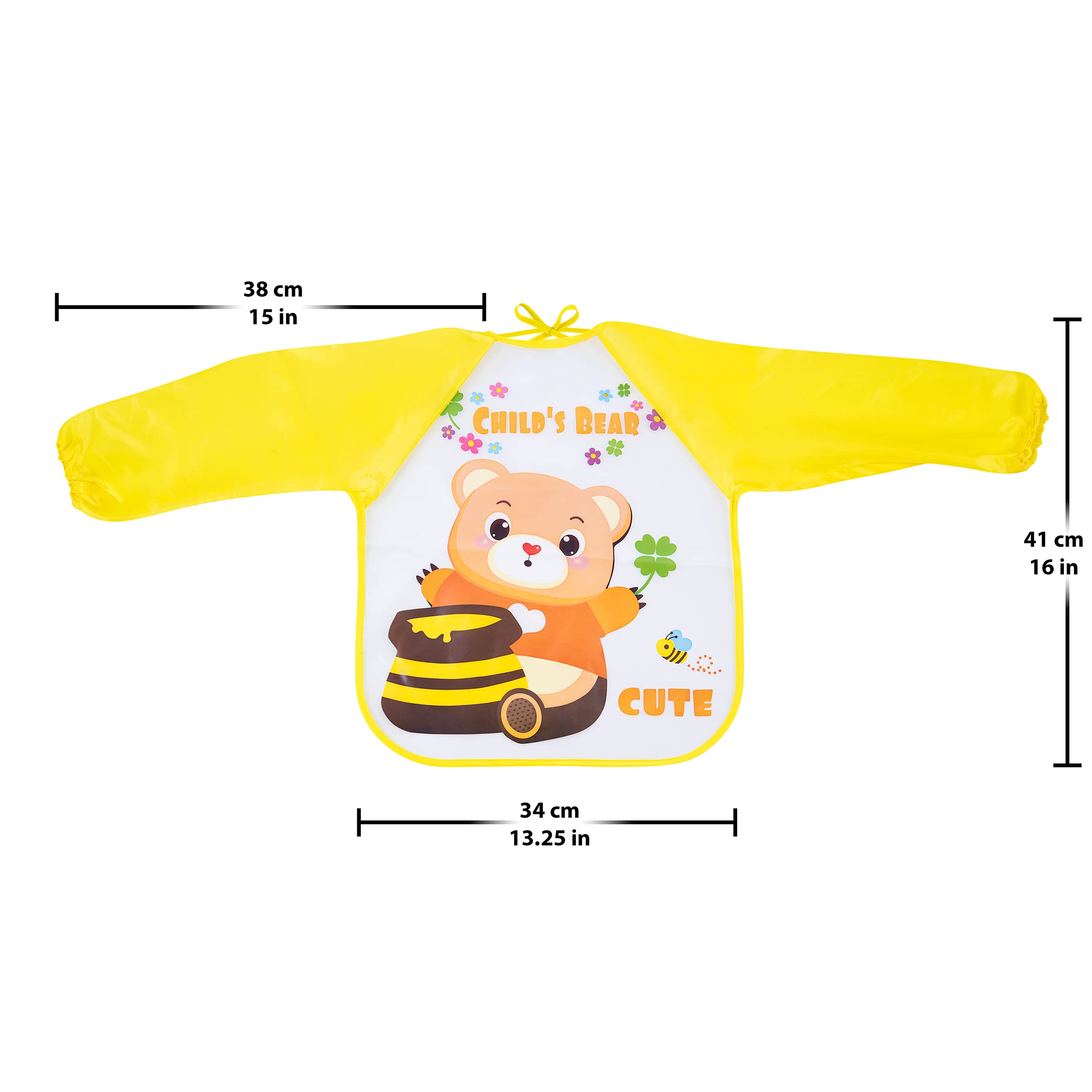 Baby Bibs with Sleeves & Elastic Cuffs – Waterproof Cover and Leak-Free Bibs for Self-Feeding Babies and Toddlers 6-24 Months - Unisex Baby Smock Sleeved for Mess-Free Eating | 4 Pack - By Karids