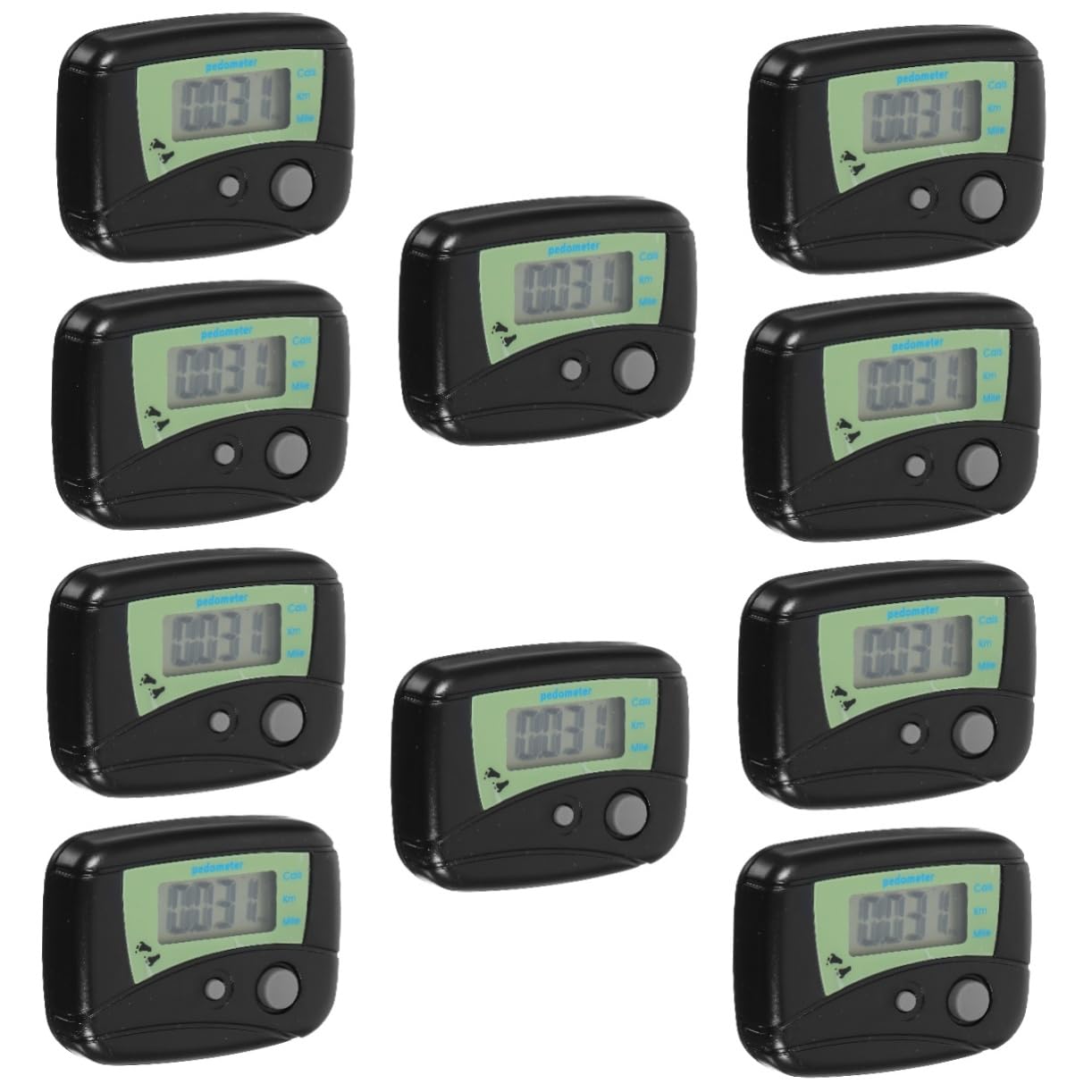 Lot de 10 Podomètres Multifonctions Compteur De Numérique Compteur De Distance Calories Portable pour Ceinture Noir
