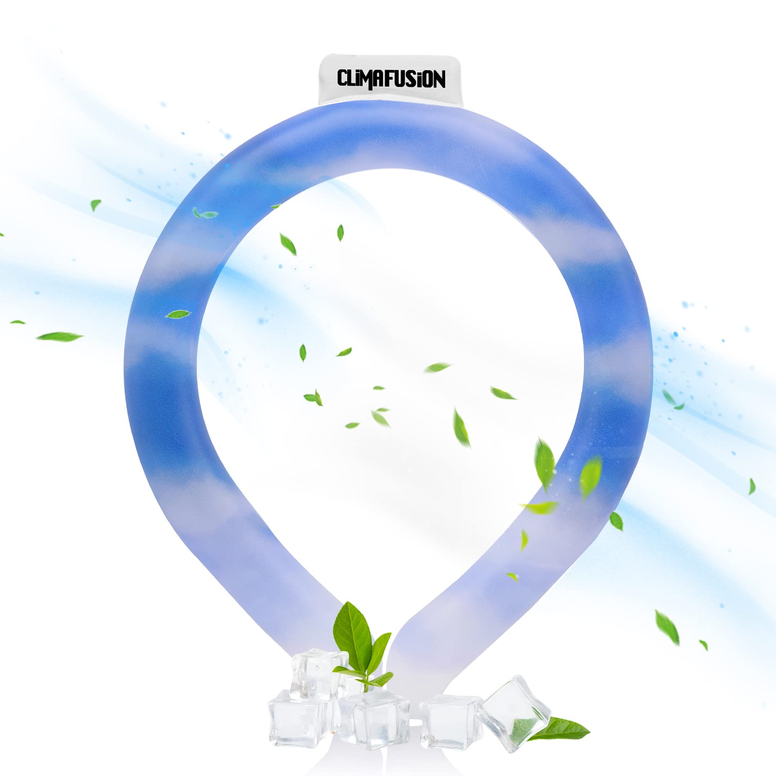 climafusion Gradient Neck Cooling Tube, Cool Neck Ring Starts Below 15°C (59°F), Ice Ring for Summer Outdoor Indoor Blue Sky