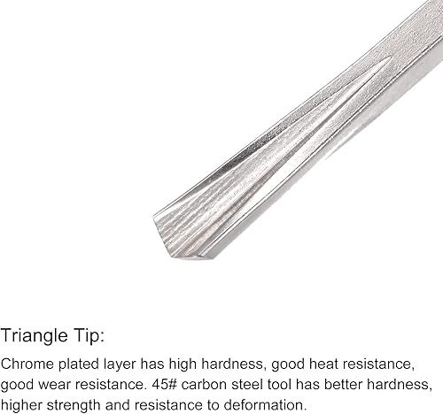 Miniatura 3 de uxcell Cuchillo para tallar cinceles de madera, 0.394 in cromado 45 # acero al carbono punta triangular herramienta de mano para carpintería Graver