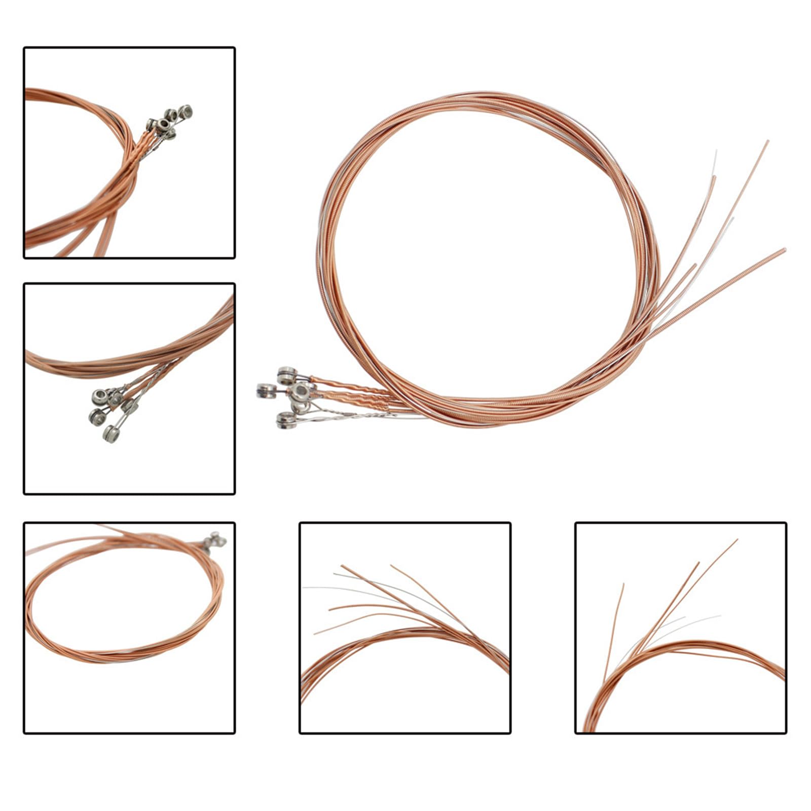 DIIOOMIEEU 6 Pieces/Set Stainless Steel Folk Guitar Strings Replacement Acoustic Guitar Strings Guitar Parts 6 Pieces String Sets