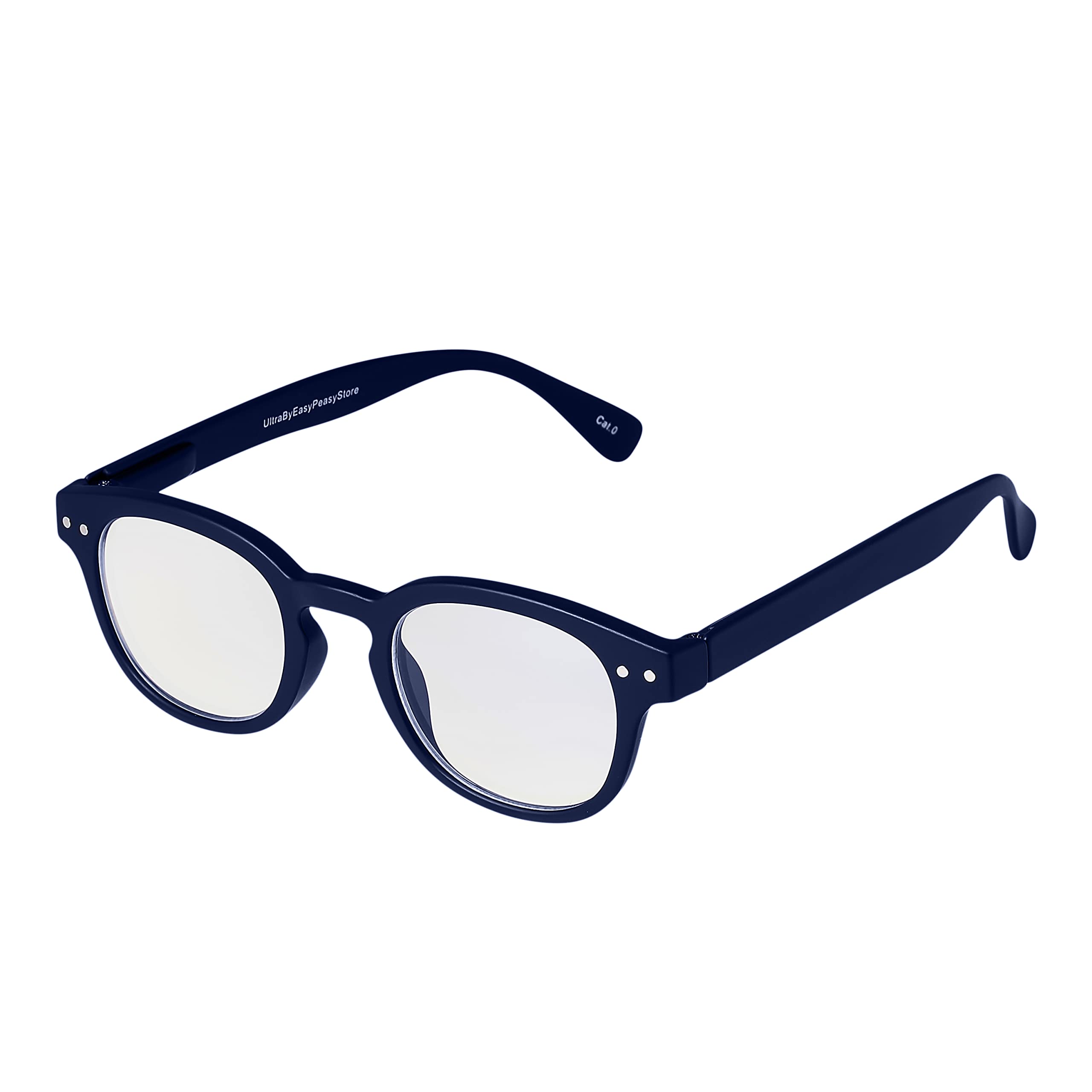 Ultrabyeasypeasystore Unisex Navy Blue Ultra +1.00 Diopter Adults Reading Glasses Mens Womens Non Prescription Eyewear Framed Eyewear Transparent Glasses Foldable Eye Glasses Non Prescription Diopter Comfortable Eye