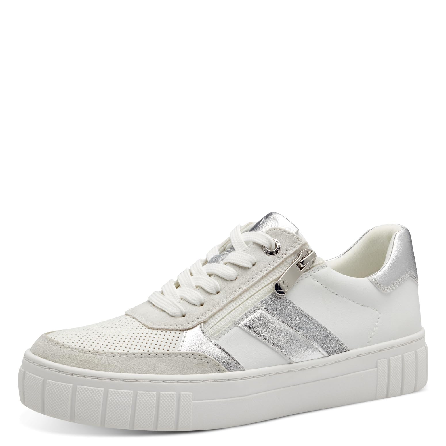 Marco Tozzi Damen Sneaker flach mit Reißverschluss Freizeit