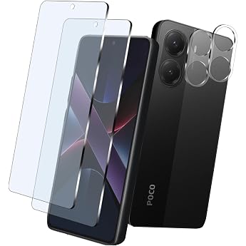 PCduoduo Compatible with Xiaomi POCO X7 PRO 5G Glass Film + Xiaomi POCO X7 PRO 5G Camera Film Eye Protection Reduction Eye Fatigue Easy Installation Automatic Suction Bubble-Free Shatterproof LCD Protective Sheet Sheet Shock Absorption Oil Repellent Anti-Fingerprint Ultra High Touch Sensitivity 9H Hardness Impact Resistant High Transmittance Resistant Dirt-Resistant Protective Film 2 Blue Light Cut Glass Film + 2 2 Lens Protective Film + Lens Protective Film + 2 Lens Protective Film
