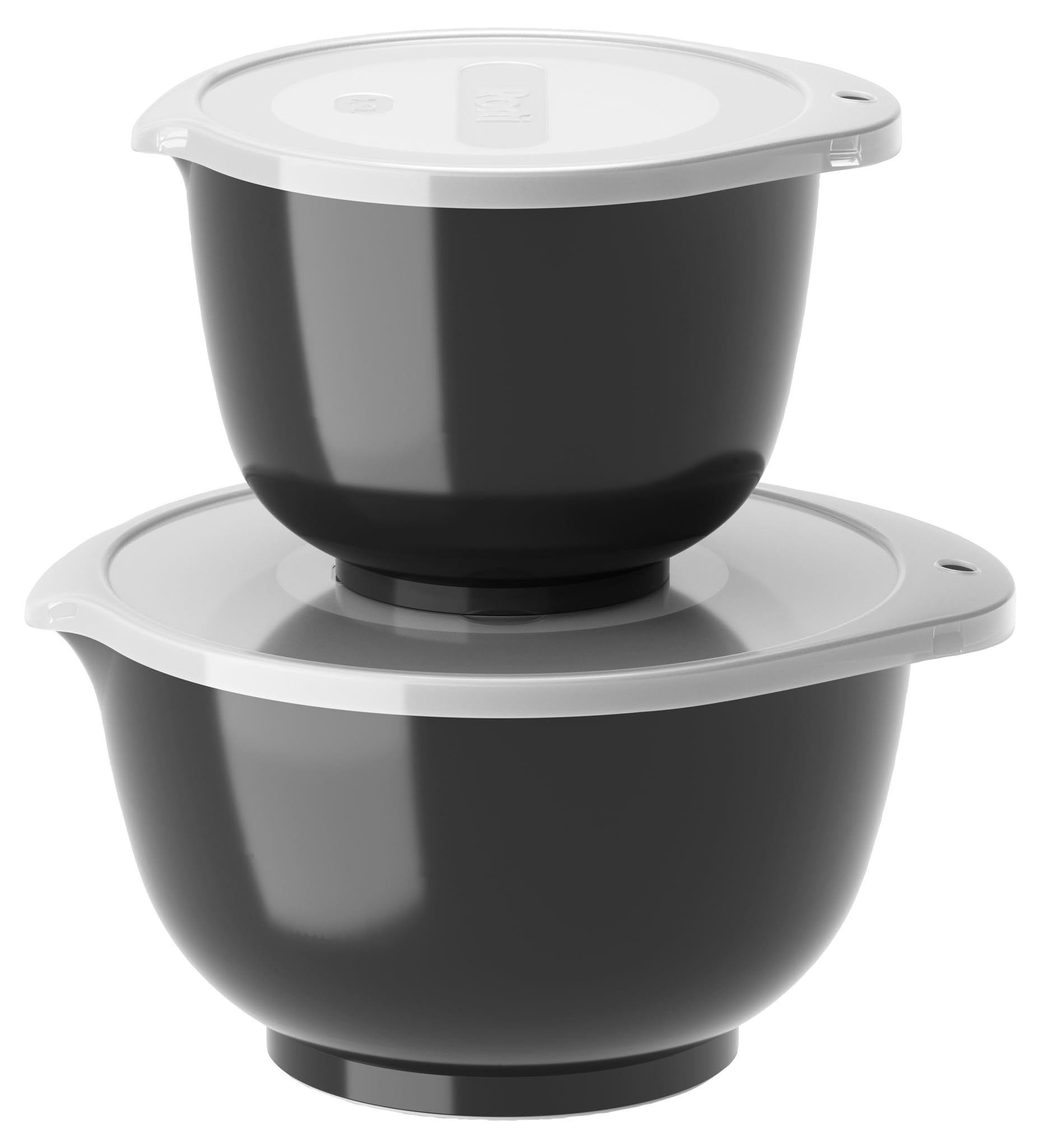 Rosti Margrethe Bowl Set, Mixing Bowl Set, 4-Piece with 2 Mixing Bowls and 2 Lids, Dough Bowl Made of Recyclable Plastic