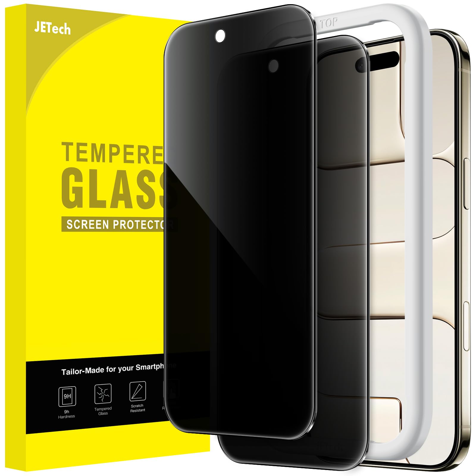 JETech Pellicola Protettiva Privacy per iPhone Air, 2 Pezzi | Protezione Anti-Spia, Vetro Temperato, Strumento Installazione Facile, Design Antigraffio