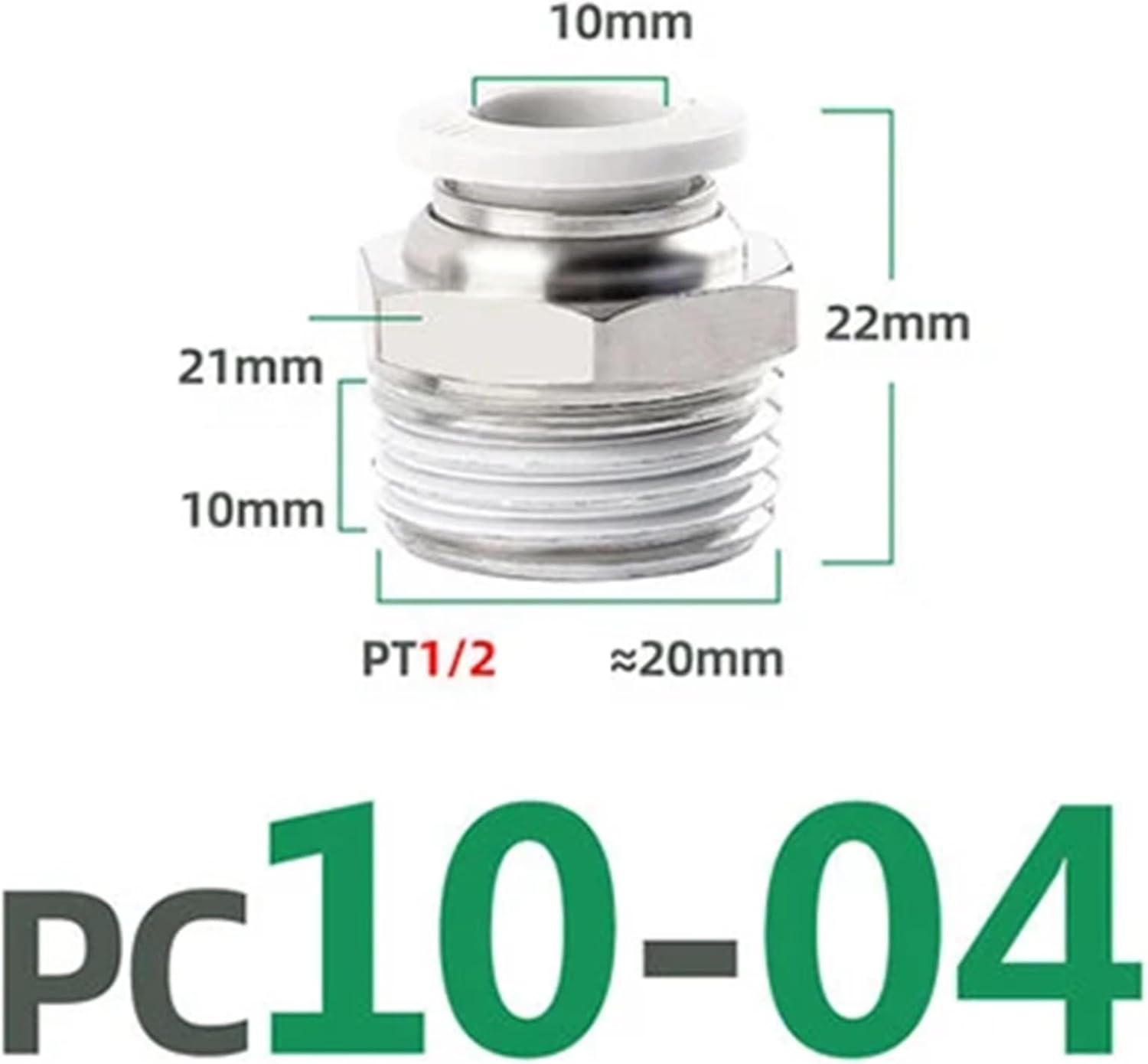 PC Pneumatic Quick Coupling Hose Air Tube 4 6 8 10 12mm Quick Coupling Male Thread 1/4" 1/2" 1/8" 3/8" BSPT PC 8-02 10-02(PC10-04)