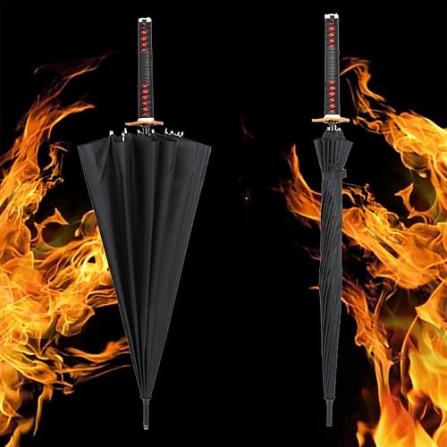 Miniatura 9 de Paraguas katana, paraguas de espada de anime, paraguas de espada de cosplay, paraguas Tomioka Giyuu, paraguas de arma de Demon Slayer de juguete,