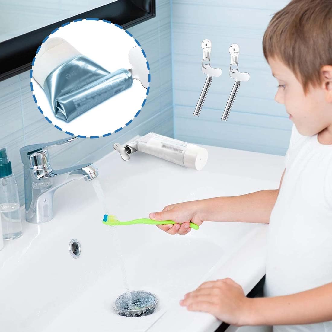 Presse-tube En Métal - Pour Dentifrice, Crèmes, Pigments, Réduction Gaspillage Et Rangement Facile