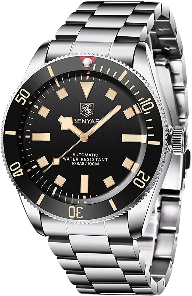 BENYAR 5176 Automatic Mens Watches Luxury Waterproof Business Mechanical Homage Wrist Watch for Men Stainless Steel Bracelet, 5179 Black, Mechanical (B0BRJ8CX82) Amazon Price History, Amazon Price Tracker