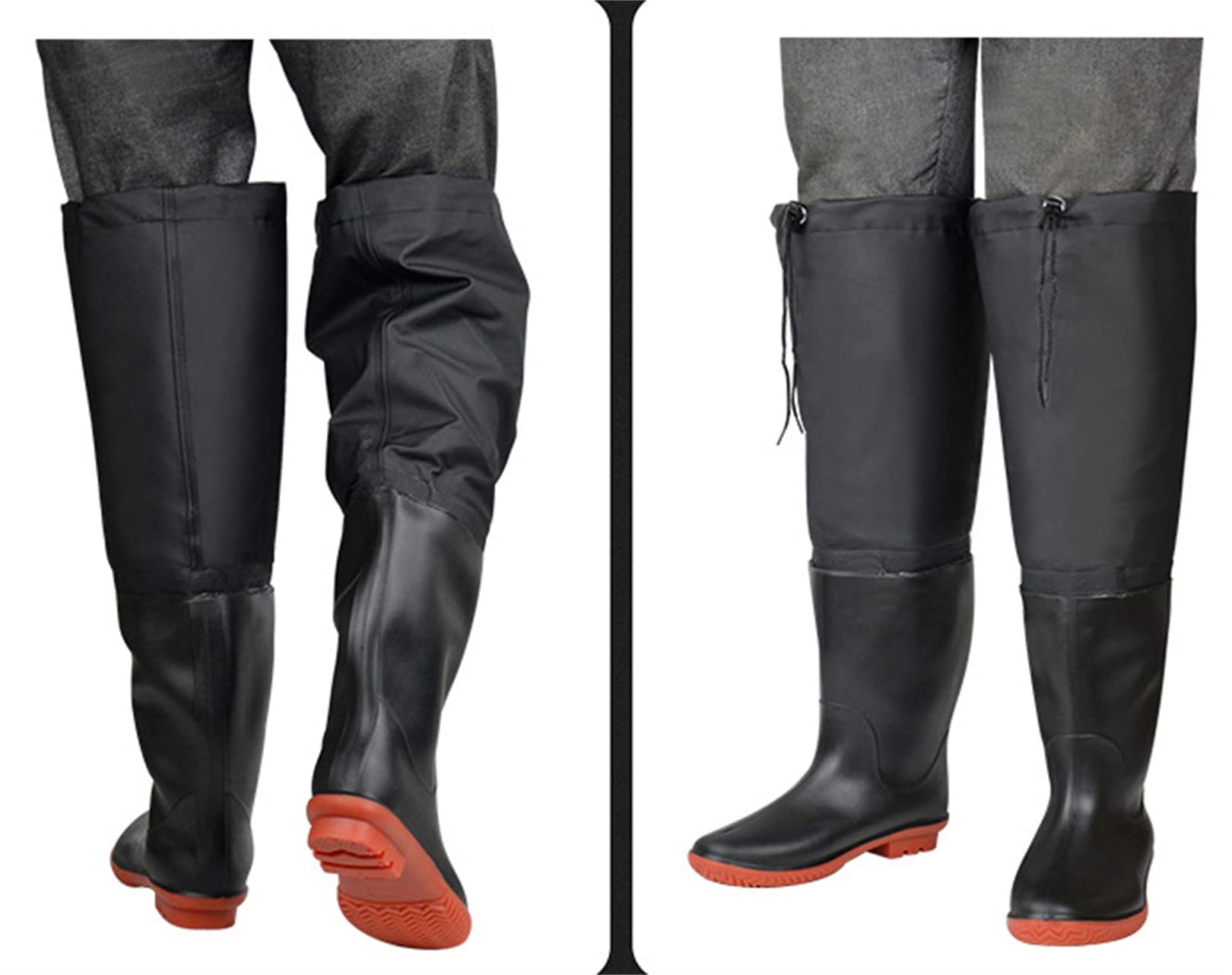Pile Addensato Impermeabile Stivali da Pioggia All'aperto Alti 60 Cm Pantaloni Trekking Invernali da Trekking Stivali Pesca Antiscivolo Multiuso Trampolieri per Viaggi in Campeggio