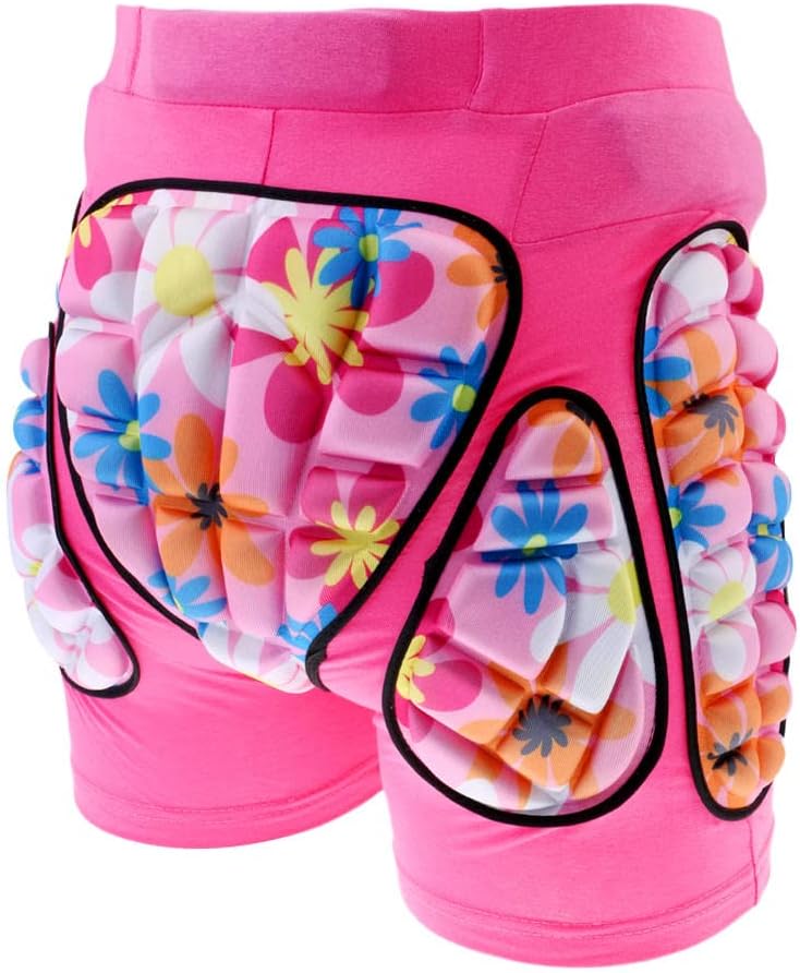 Hip Pad Protector Skiing Roller Skating Snow Boarding Hip Guard Hockey Pants Padded Shorts for Kid Children - Pink, S