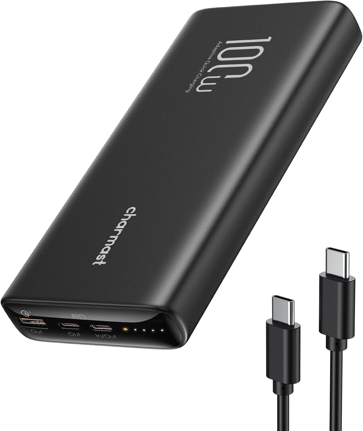 Charmast 100W Laptop Power Bank, 20000mAh Portable Laptop Charger with USB C Port, PD/QC Fast Charging Slim Battery Pack Compatible with iPhone, MacBook, Dell, IPad, Samsung, Switch, HP, Pixel, etc.