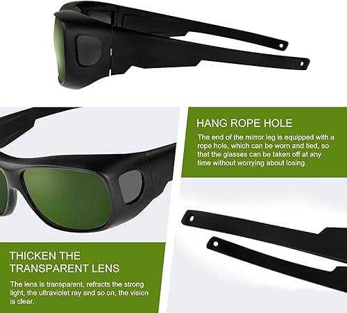 Miniatura 5 de UpaClaire Welding Glasses,Wrap-Around Safety Welding Lens,Anti-Scratch,UV Protection,Laser Hair Removal Protective Glasses