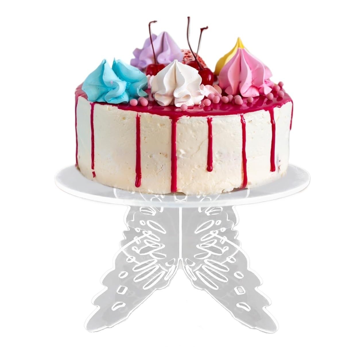 Tortenplatte Tortenständer Tortenständer Mit Gravierten Schmetterlingen for Den Desserttisch Eleganter Tortenständer