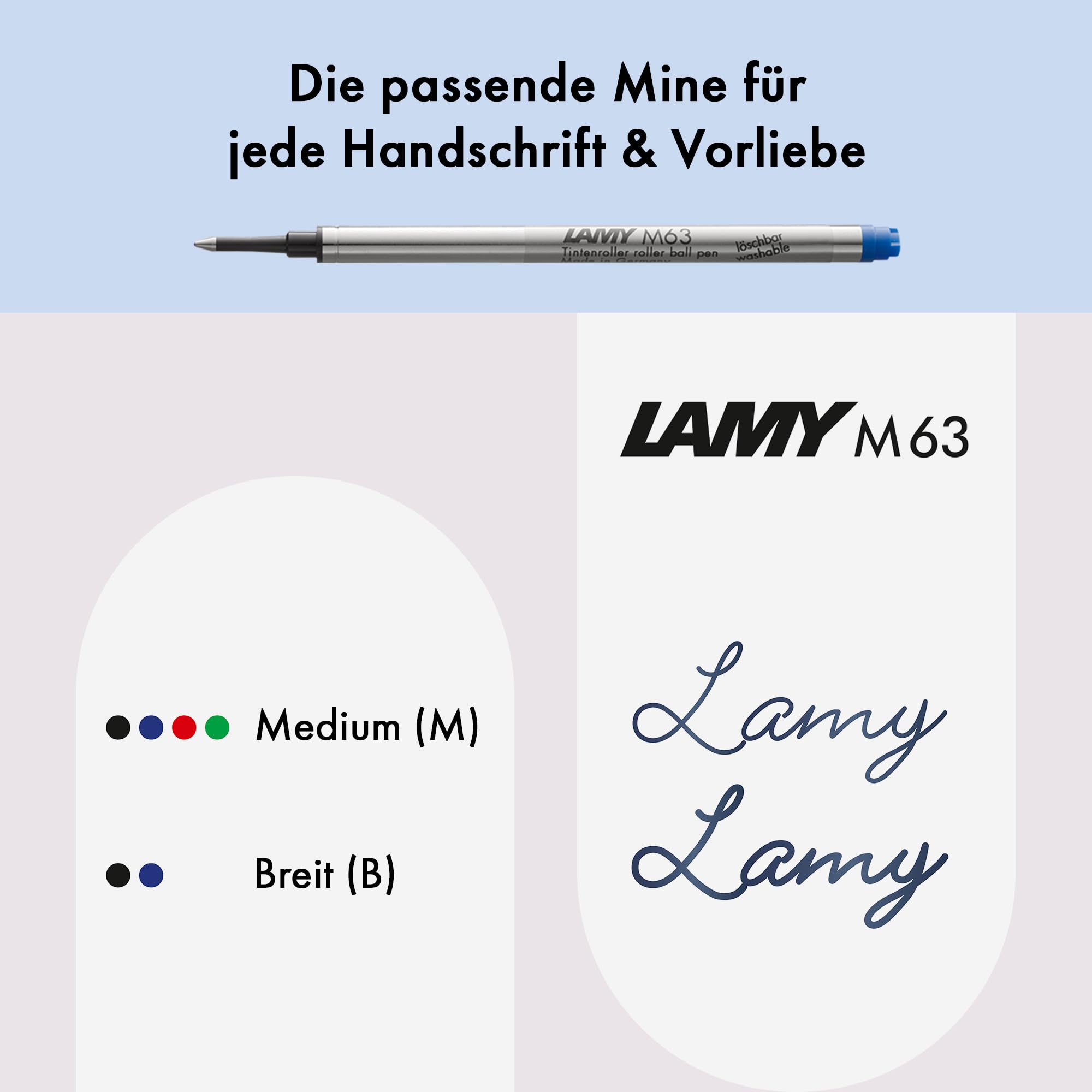 Lamy studio glacier Tintenroller in Strichbreite M | Lamy Tintenroller in elegantem Gehäuse aus Ganzmetall – mit propellerförmigem Clip – mit Tintenrollermine M 63 in schwarz