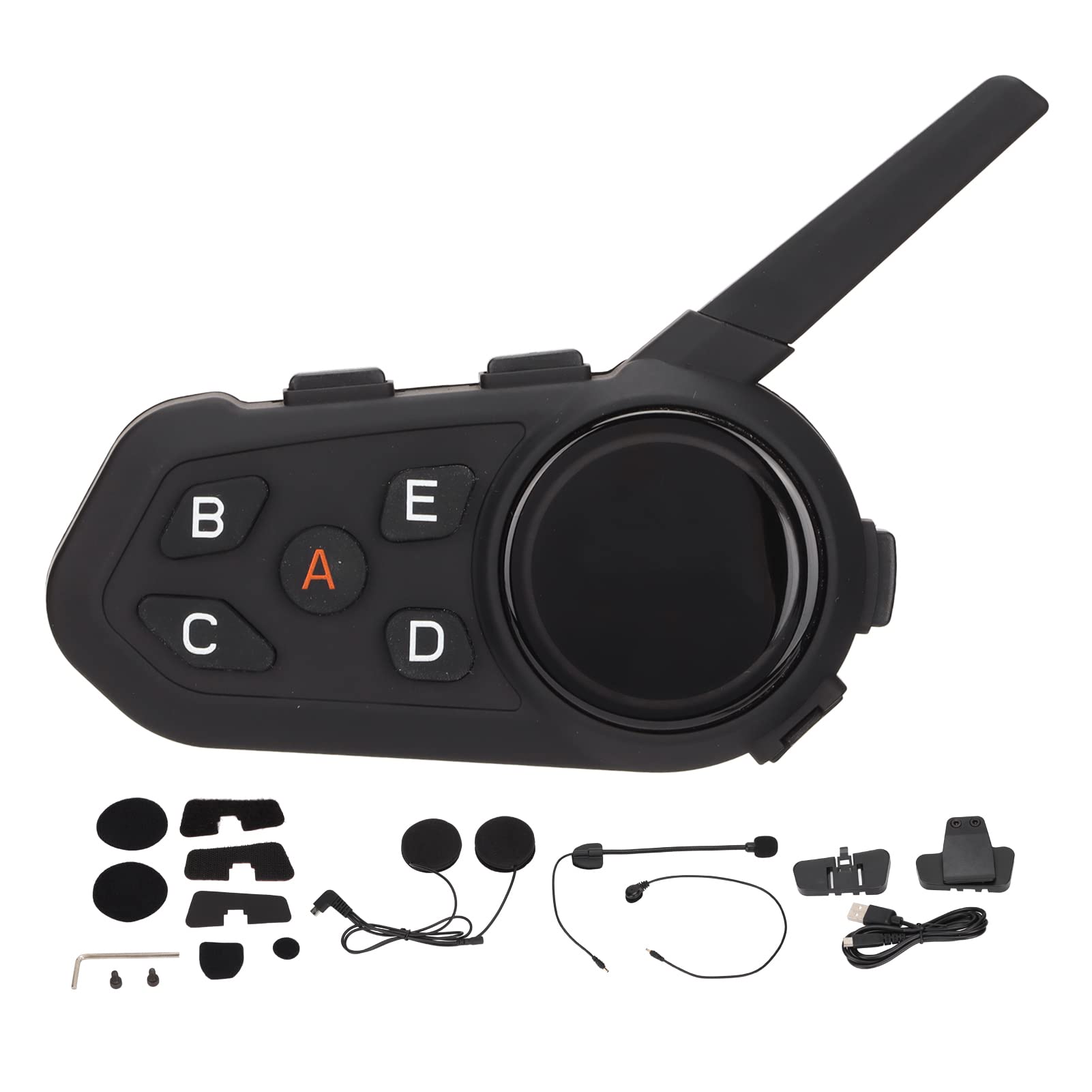 Oreillette BT pour Moto, Appareil de Communication étanche à 2 Voies, pour Conduite Longue Distance, Portée de 1200m, Matériau ABS