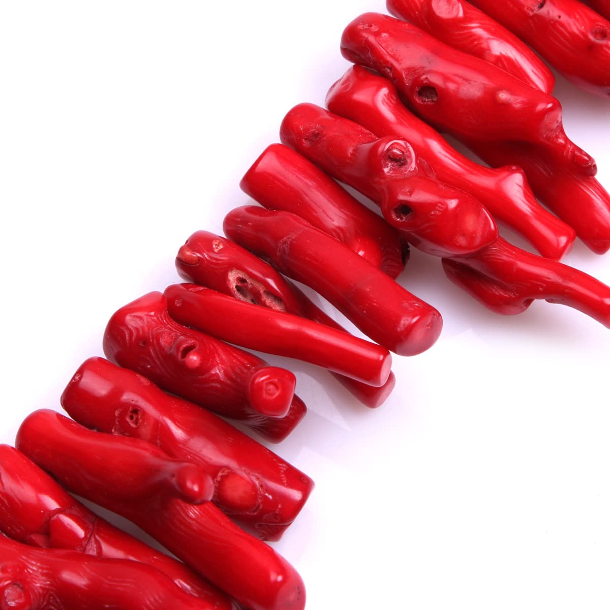 Gem-Inside 40-50mm Red Coral Branch Gemstone Loose Spacer Beads for Jewellery Making Strand 15'' Inch
