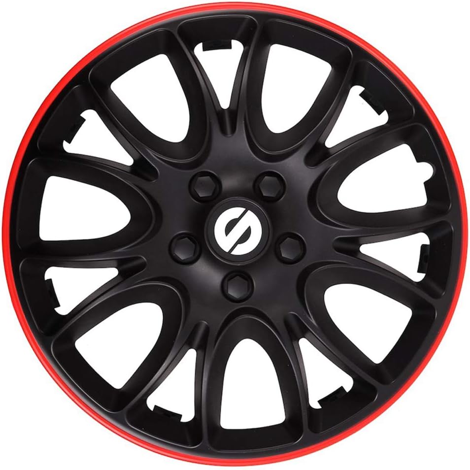 Sparco SPC1494BKRD Set Wheel Covers Veneto 14-inch Black/red