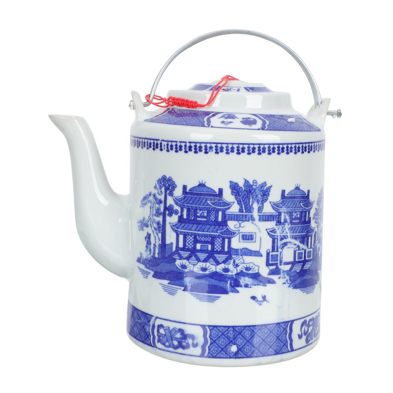 Vintage Théière en Porcelaine Bleue et Blanche, 1,5 L
