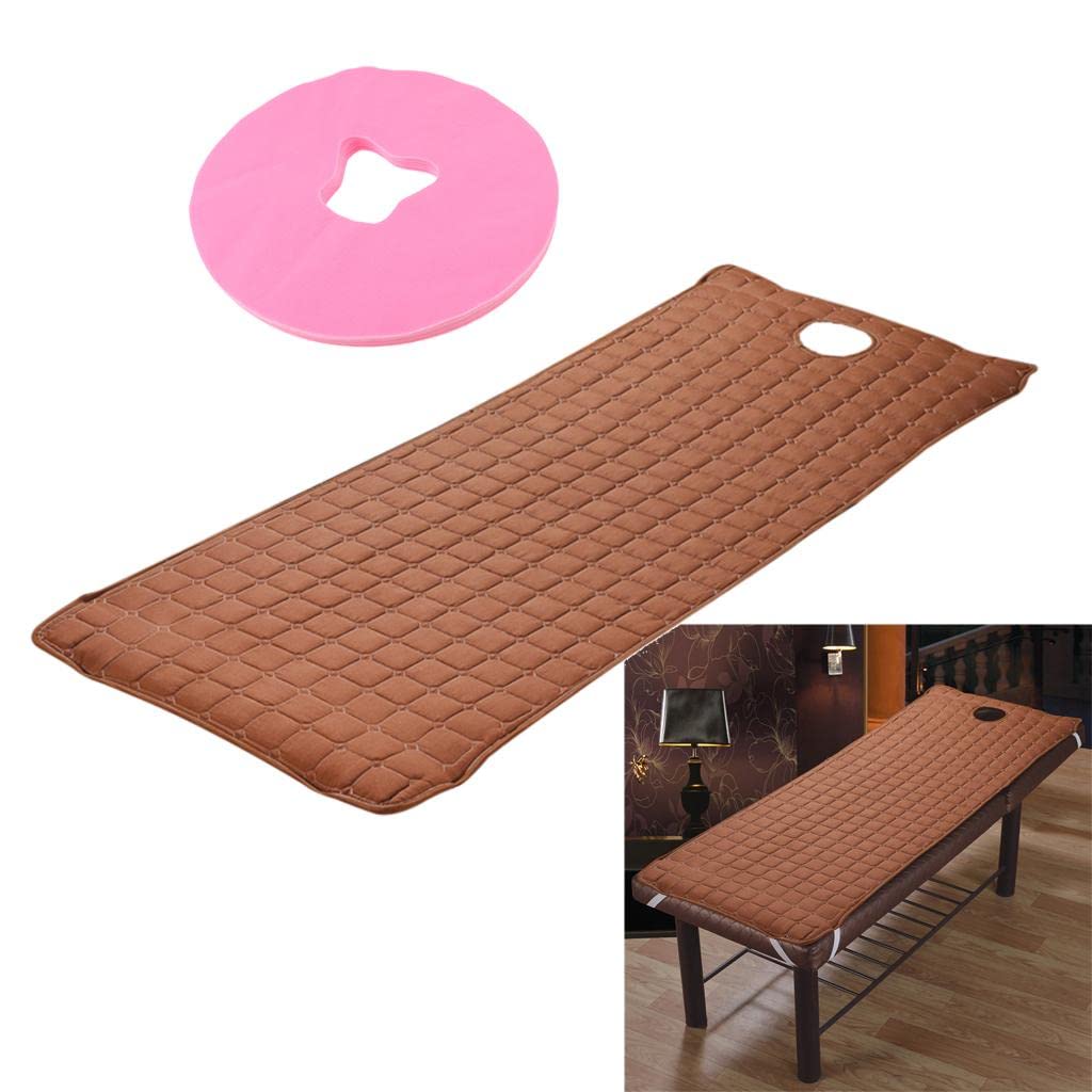 CALANDIS™ Beauty Salon Massage Bed Mattress Sheet Coffee & Pink Face Rest Cradle Cover | Bedding-image-38