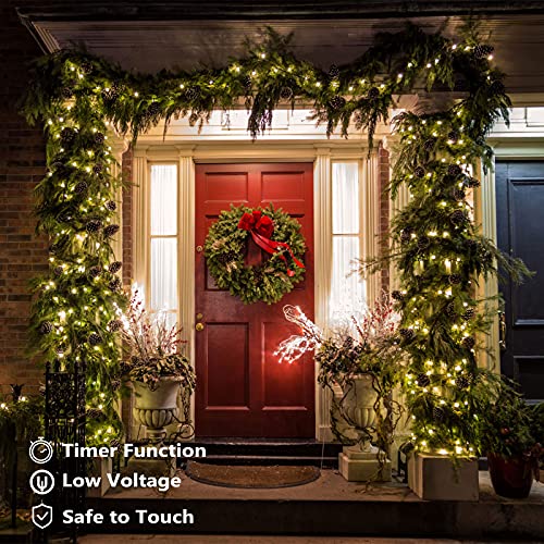 BrizLabs Led-kerstlichtsnoer, 20 m, 200 leds, warmwit, werkt op stroom, 8 modi, EU-stekker, waterdicht, voor binnen, buiten, kamer, boom, feest, tuin, balkon, bruiloft decoratie - Image 4