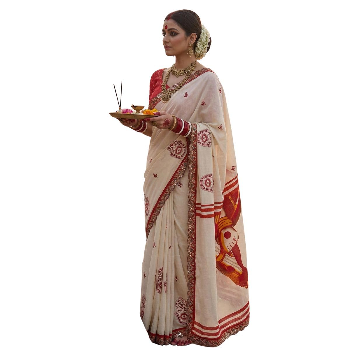 Mulmul Cotton Hand Block Printed Saree with Heavy Embroidery Less Design 5.5 Meter Saree with 0.80 Meter Blouse Traditional Craft Fabric-picture-32