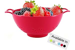 Meadow Lane Cardinal Red 6" Mini Colander: Ideal for Easy Food Straining