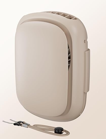 Portable Mini Waist Clip on/Necklace Fan 2 in 1, Personal Hands-free Belt Fans for Shirt, Battery Operated Rechargeable Cooling Fan, Wearable Body Fan, Hanging Neck Fan, 3 Speeds for Outdoor
