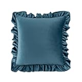 MOJUN Square Ruffle Throw Pillow, 18