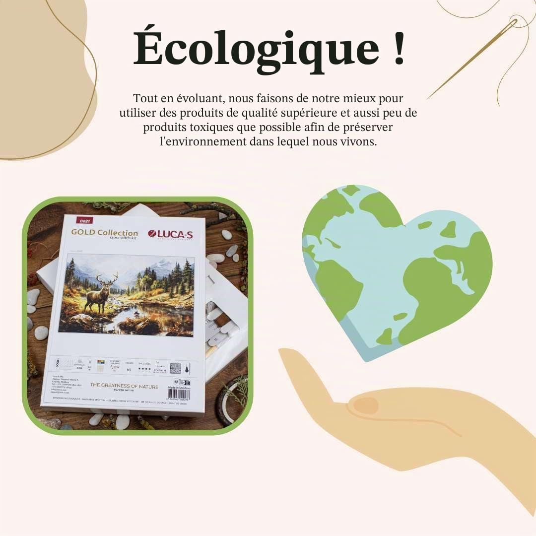 Luca-S Kit de broderie au point de croix compté pour adultes - Doré - La fête mexicaine B706