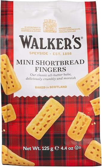 Walker's Shortbread Mini Fingers Bag, Scottish Butter Biscuits Bag, 125g