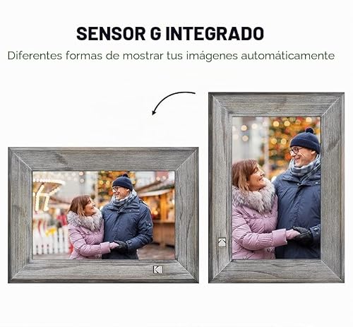 Miniatura 5 de Kodak Marco De Fotos Digital 10 Pulgadas Wifi Clásico De Madera Marcos Digitales, 1280x800 Ips Pantalla Táctil, Marco De Imagen Electrónico Con 16gb Memoria, Comparta Fotos O Videos A Través De La App