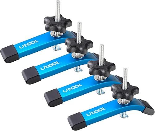 UTOOL Paquete de 4 abrazaderas de sujeción en T, 6-13 pulgadas de largo x 1-15 pulgadas de ancho, abrazaderas anodizadas resistentes para