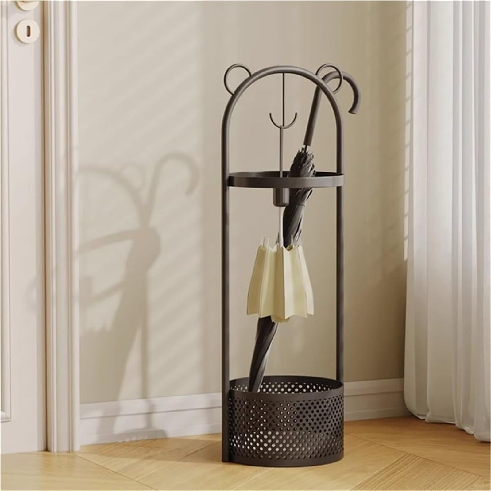 GYRAZXS Round Umbrella Stand - Sturdy Entryway Holder for Indoor Corridors & Malls, Ideal for Home & Office Organization