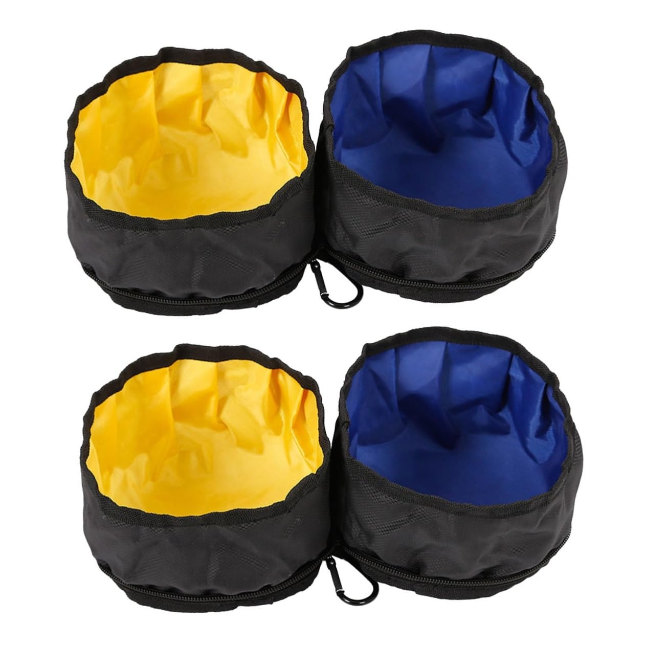 minkissy Lot de 2 gamelles Pliantes pour Animaux de Compagnie - Gamelles Pliables pour Chien - Doubles Portables - Pliantes pour Nourriture - Vaisselle de Voyage