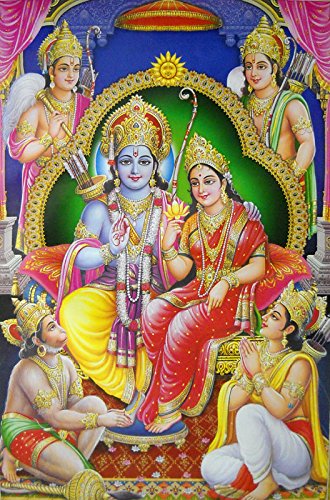 Crafts of India Ram Darbar/Hindu God Large Poster -reprint on paper (Unframed : Size 21"X31" Inches)