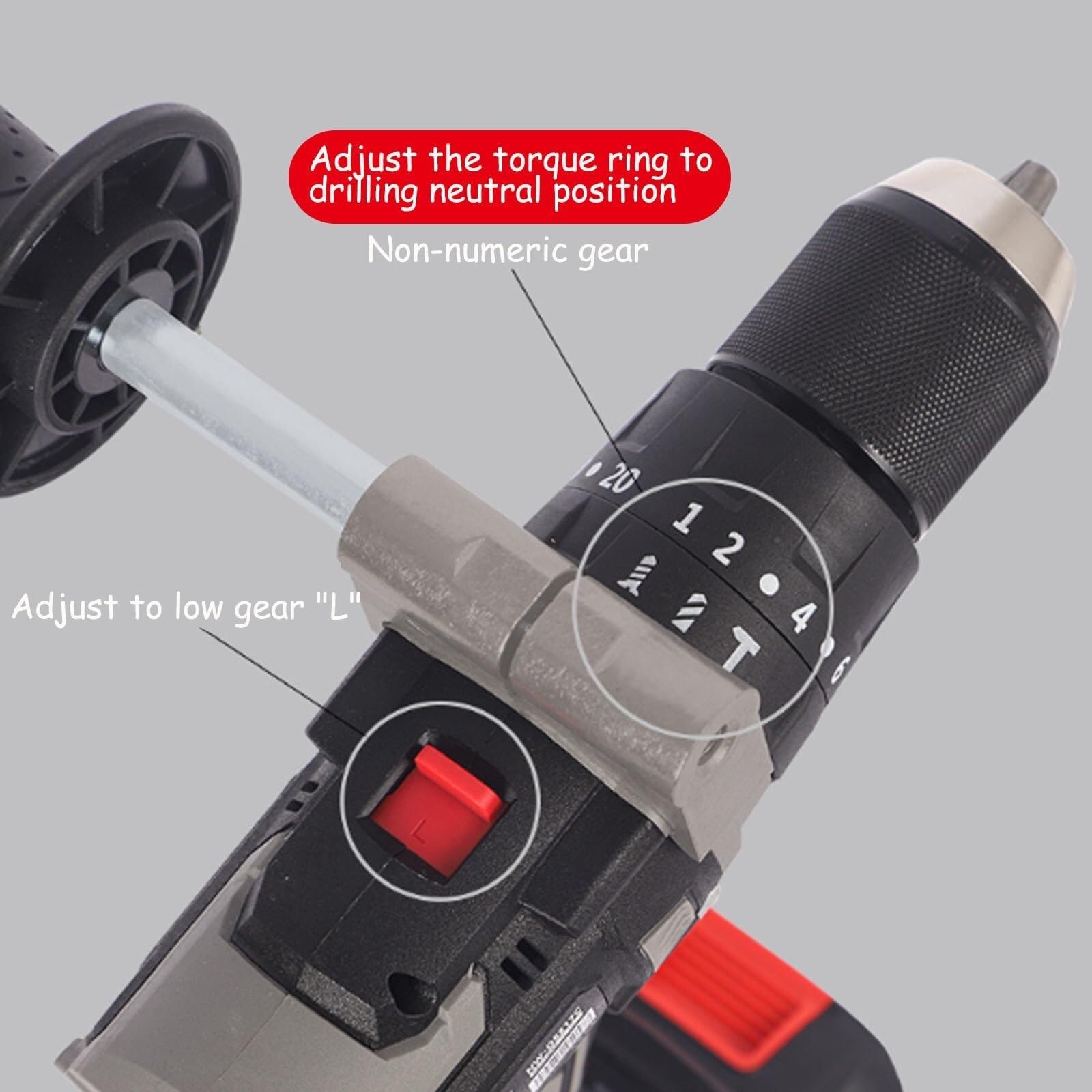 Electric Ice Drill with Drill Motor and Auxiliary Handle, 8 Inch Garden Drill Bit, Rechargeable Electric Ice Drill Bit for Thick Ice and Deep Water