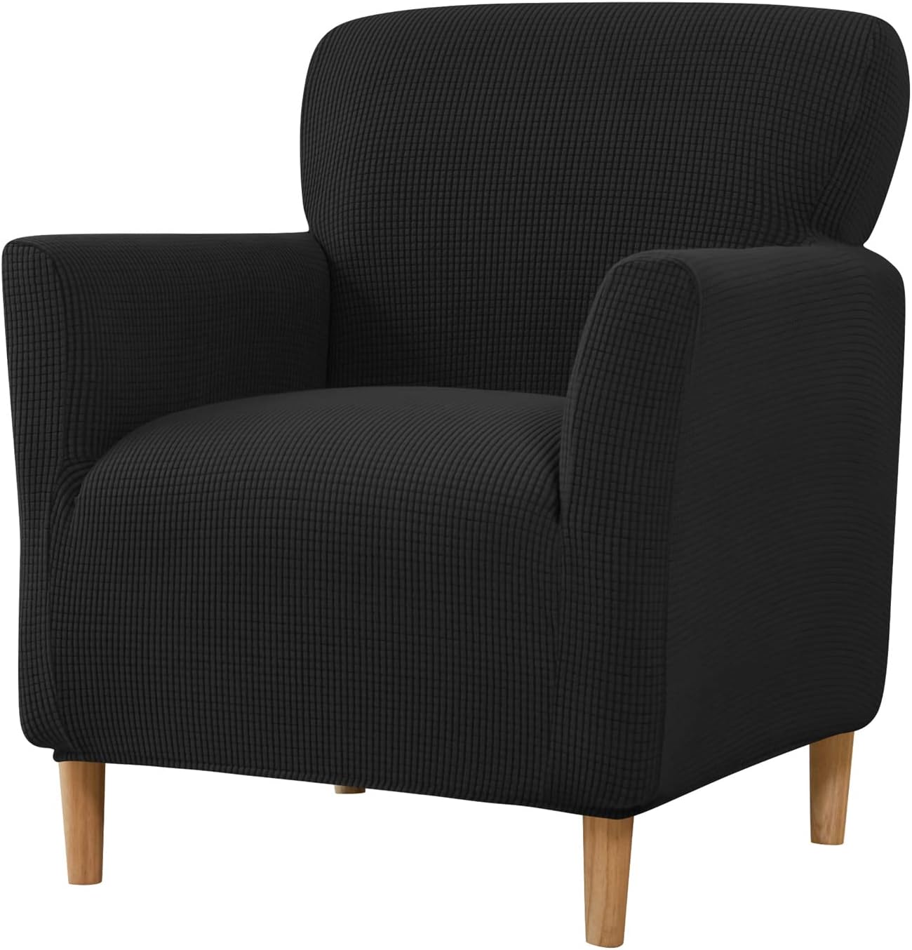 Stretch Armchair Cover Sofa Slipcover, Removable Chair Cover Replacement Couch Furniture Protector for Living Room (Black)