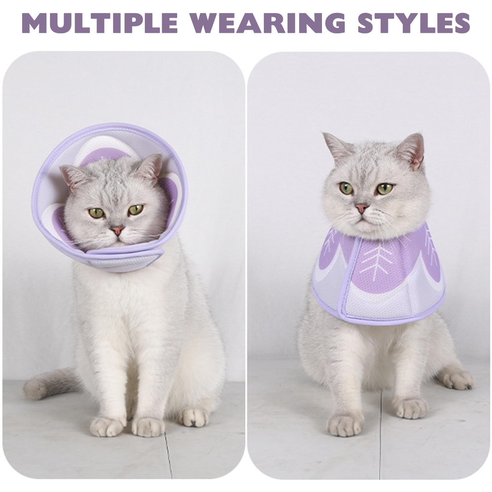 BSITSSS Cat Cone Soft Mesh, Cat Cone Collar Soft Adjustable, Recovery Collars for Dogs Cat Cones to Stop Licking - Image 3