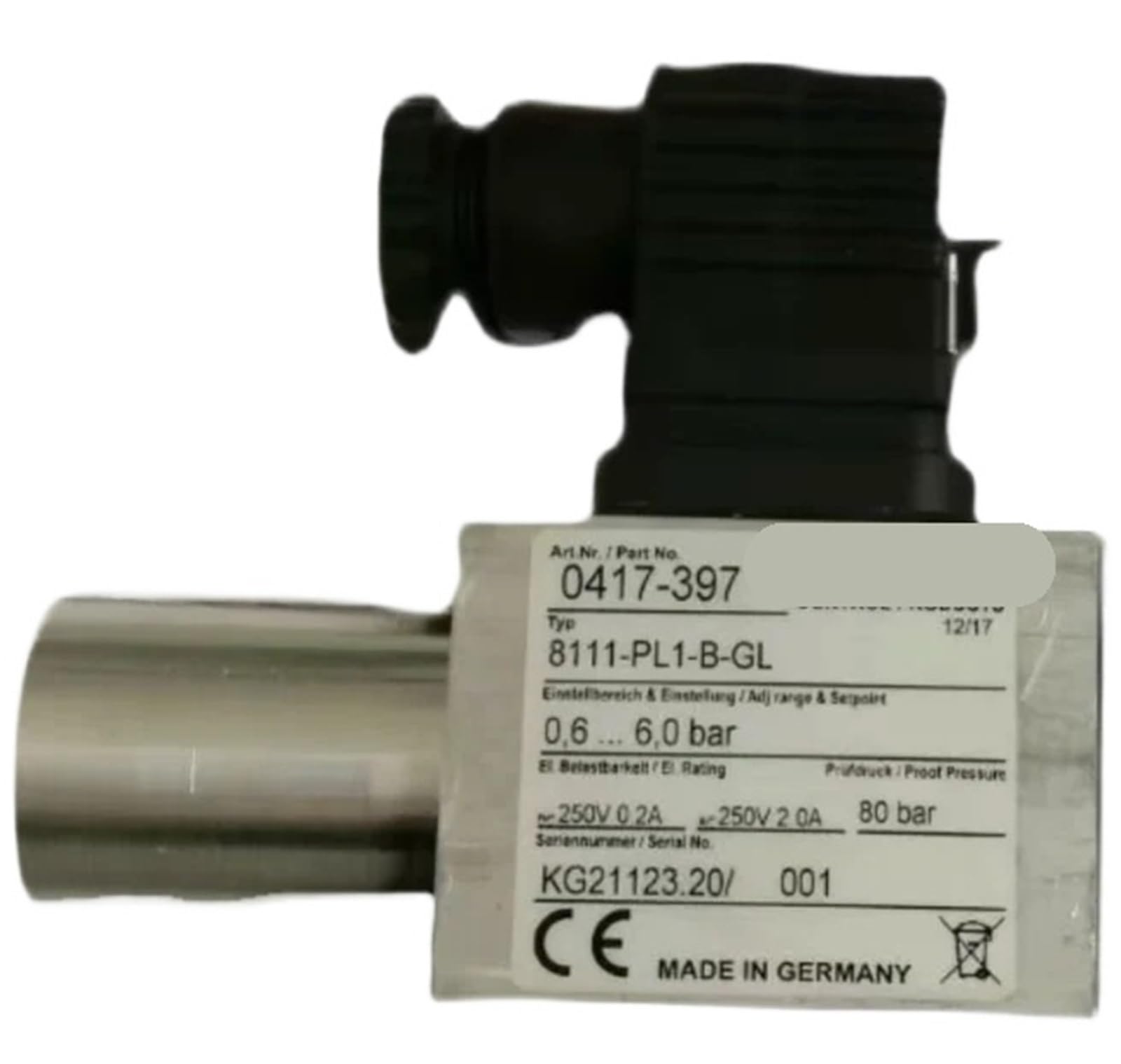 Presostato 0417-694 8141-PL1-BD-LH-ES-PC-GE354 X1T-4000-25-GE262