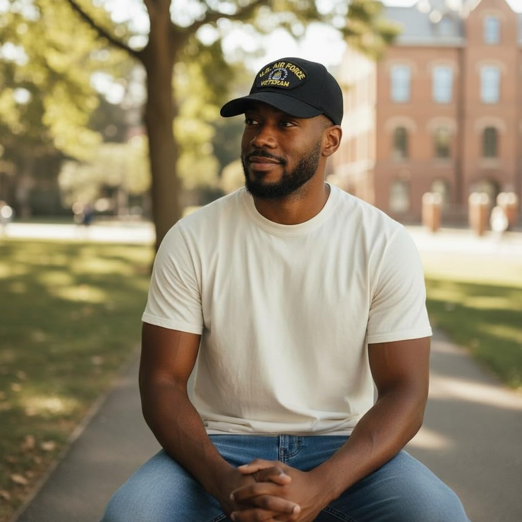 US Air Force Veteran Patch Retired Adjustable Baseball Cap - Image 7