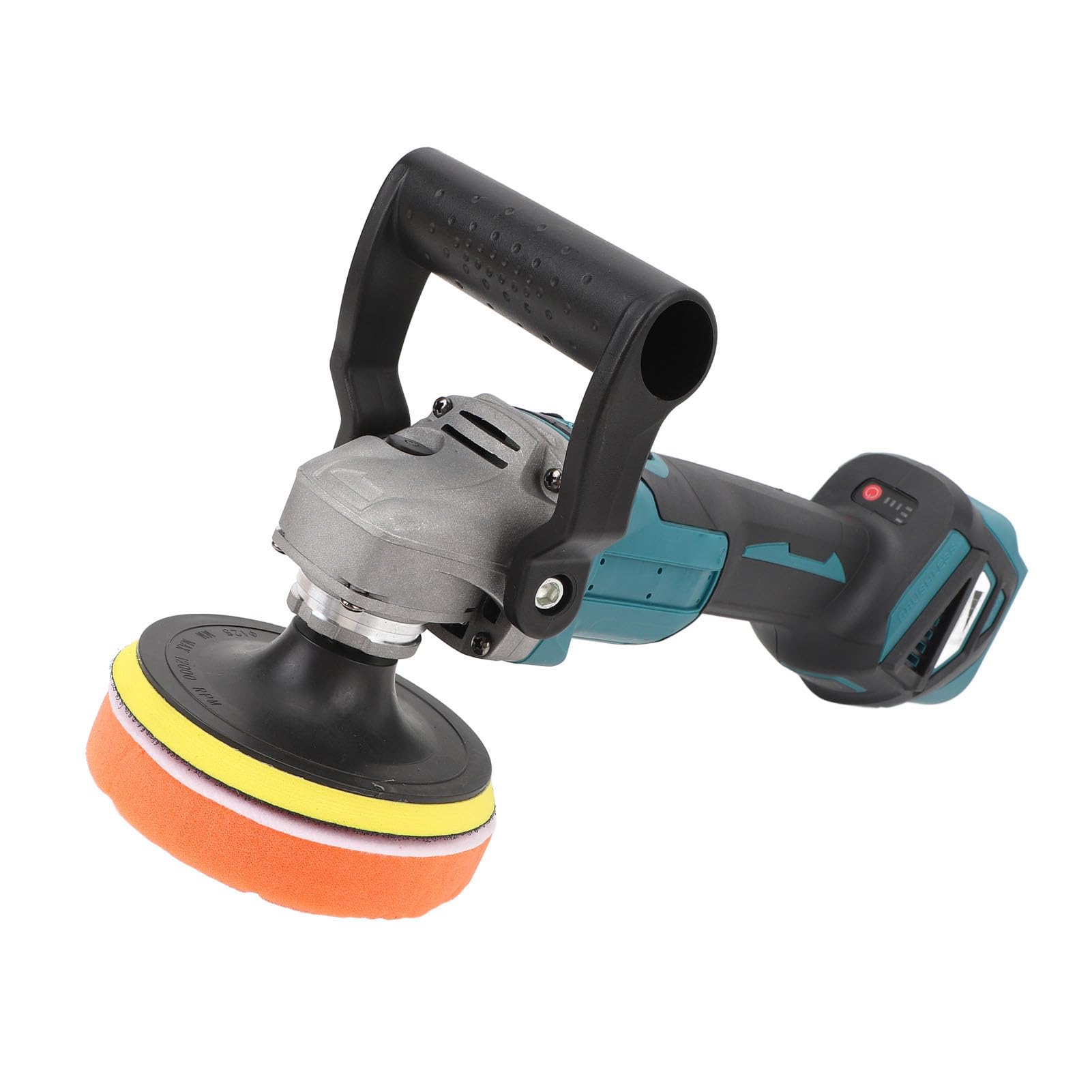 Pulidora de Búfer, 6 Velocidades, 18 V, sin Escobillas, con Batería, Kit de Búfer para Automóvil con Pulidora Inalámbrica, Ideal para Detalles de Automóviles y Barcos