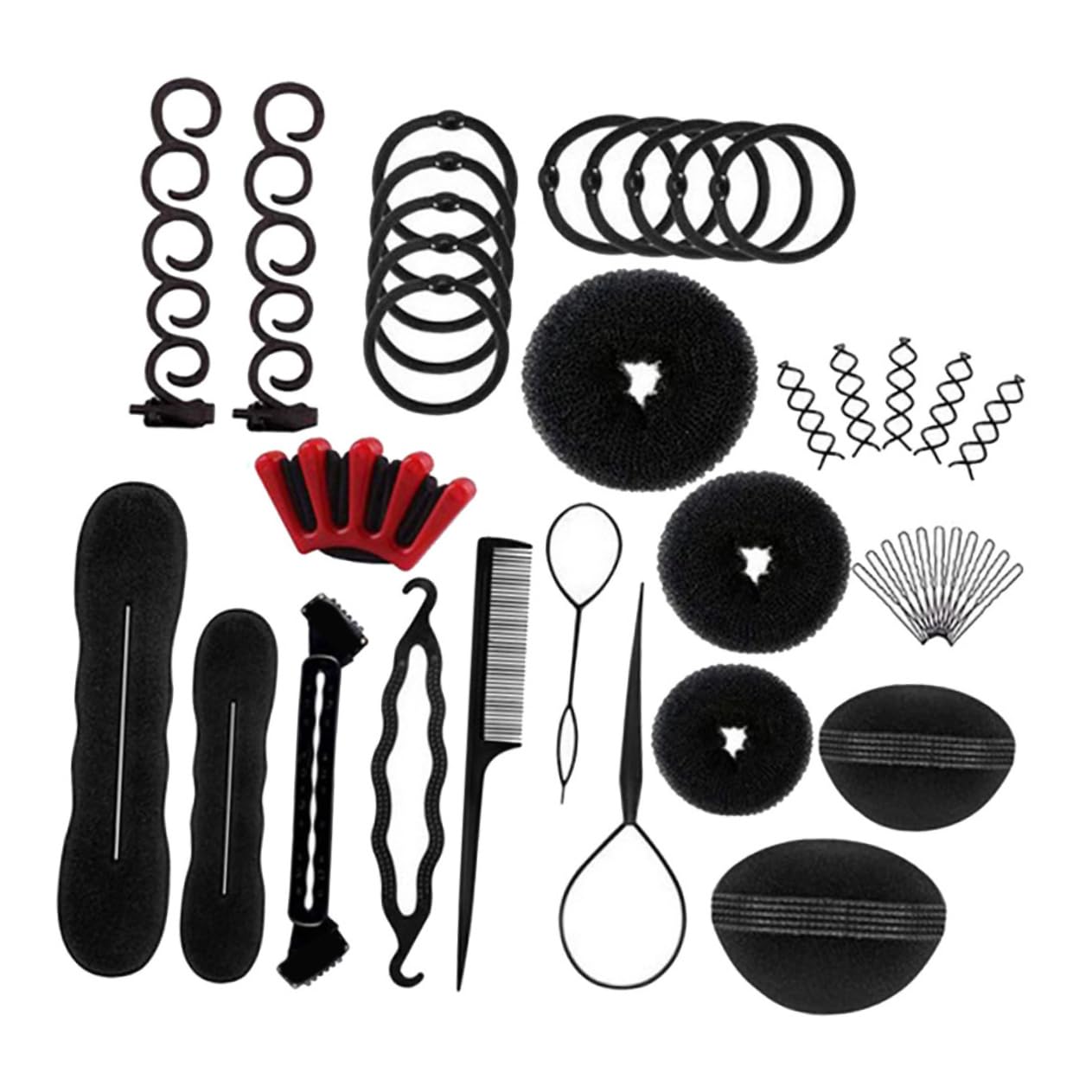 FRCOLOR 1 Set Hair Bun Maker for Easy DIY Hair Styling Durable Chignon Maker and Braiding Tools for Women for Salon and Home Use Black